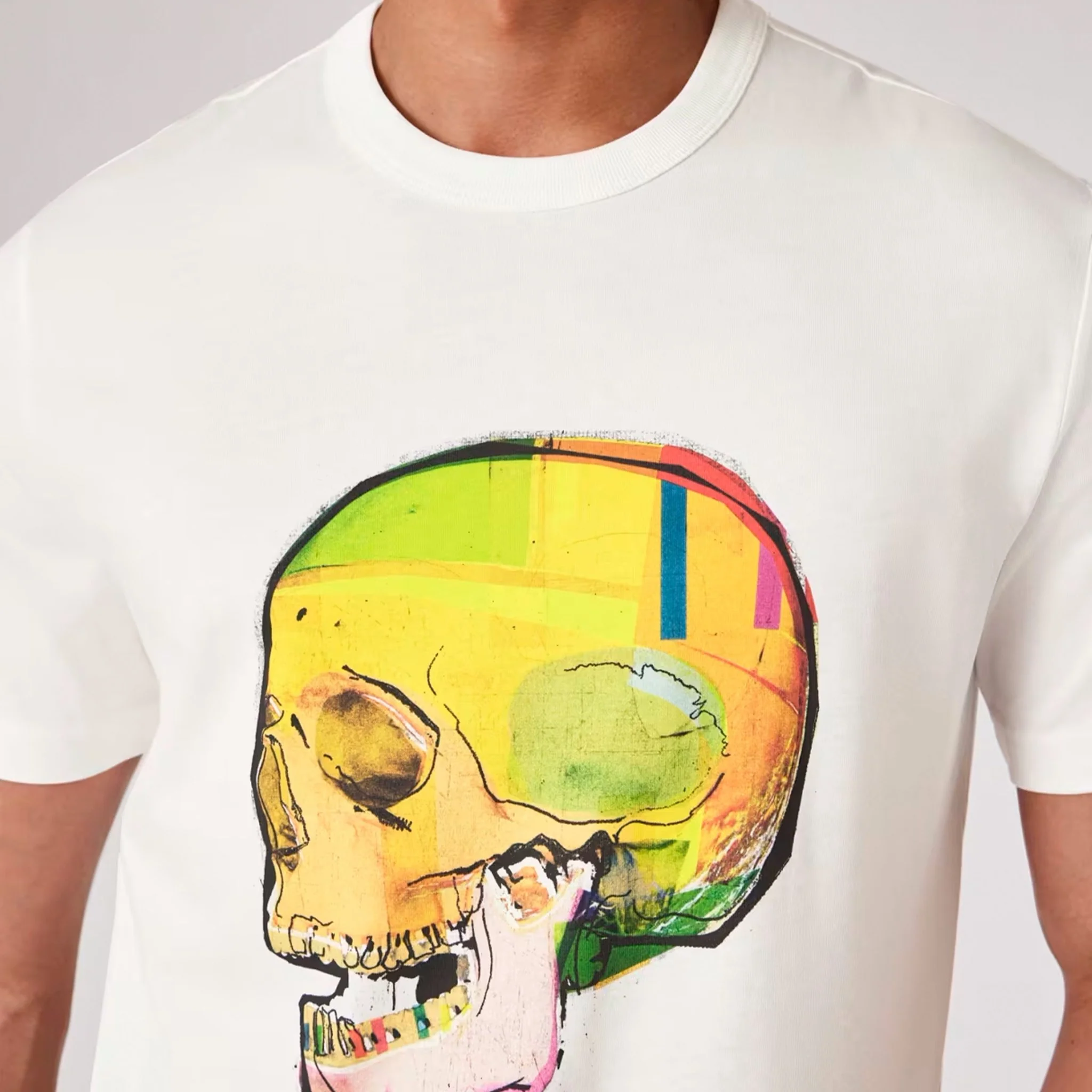 Paul Smith Skull Sketch Print T-Shirt White - Image 5