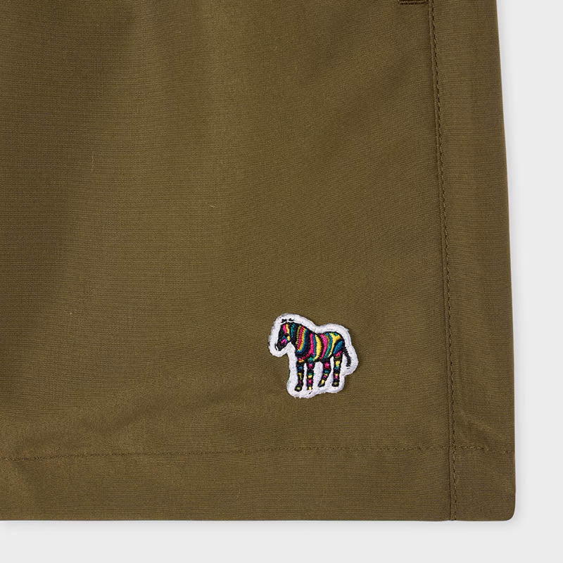 Paul Smith Zebra Logo Swim Shorts Military Green - Image 2