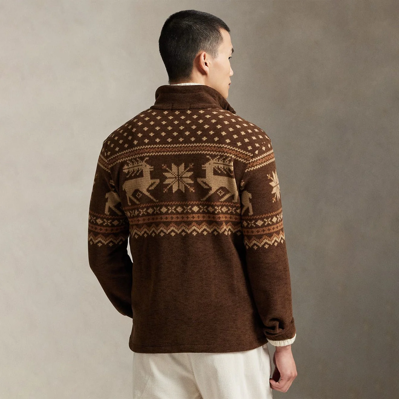 Polo Ralph Lauren Brushed Fleece Quarter-Zip Pullover Cascadia Fairisle - Image 3