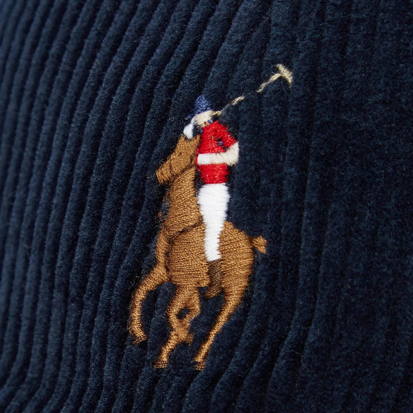 Polo Ralph Lauren Corduroy Ball Cap Aviator Navy - Image 3