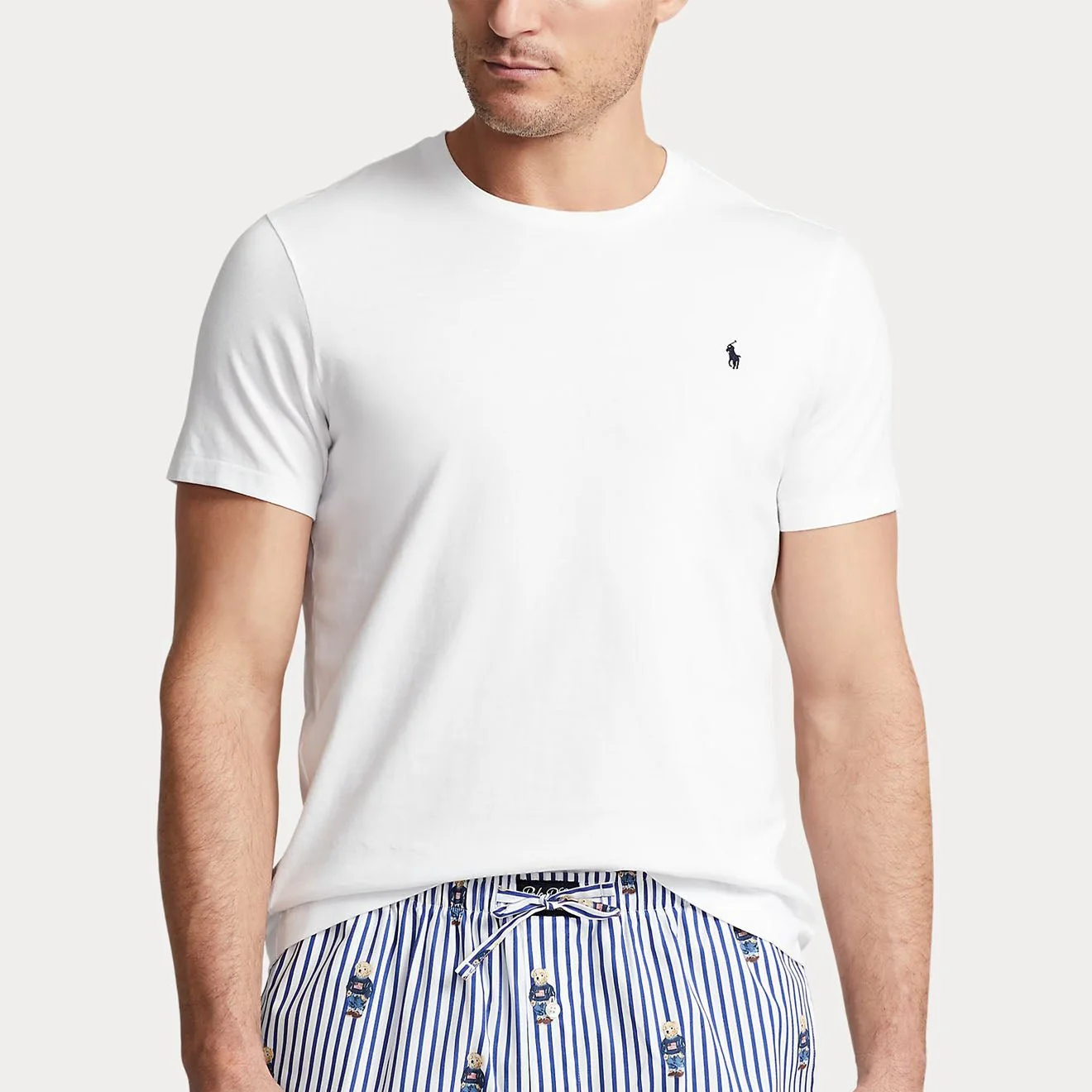 Polo Ralph Lauren Cotton Jersey Sleep Shirt White - Image 2