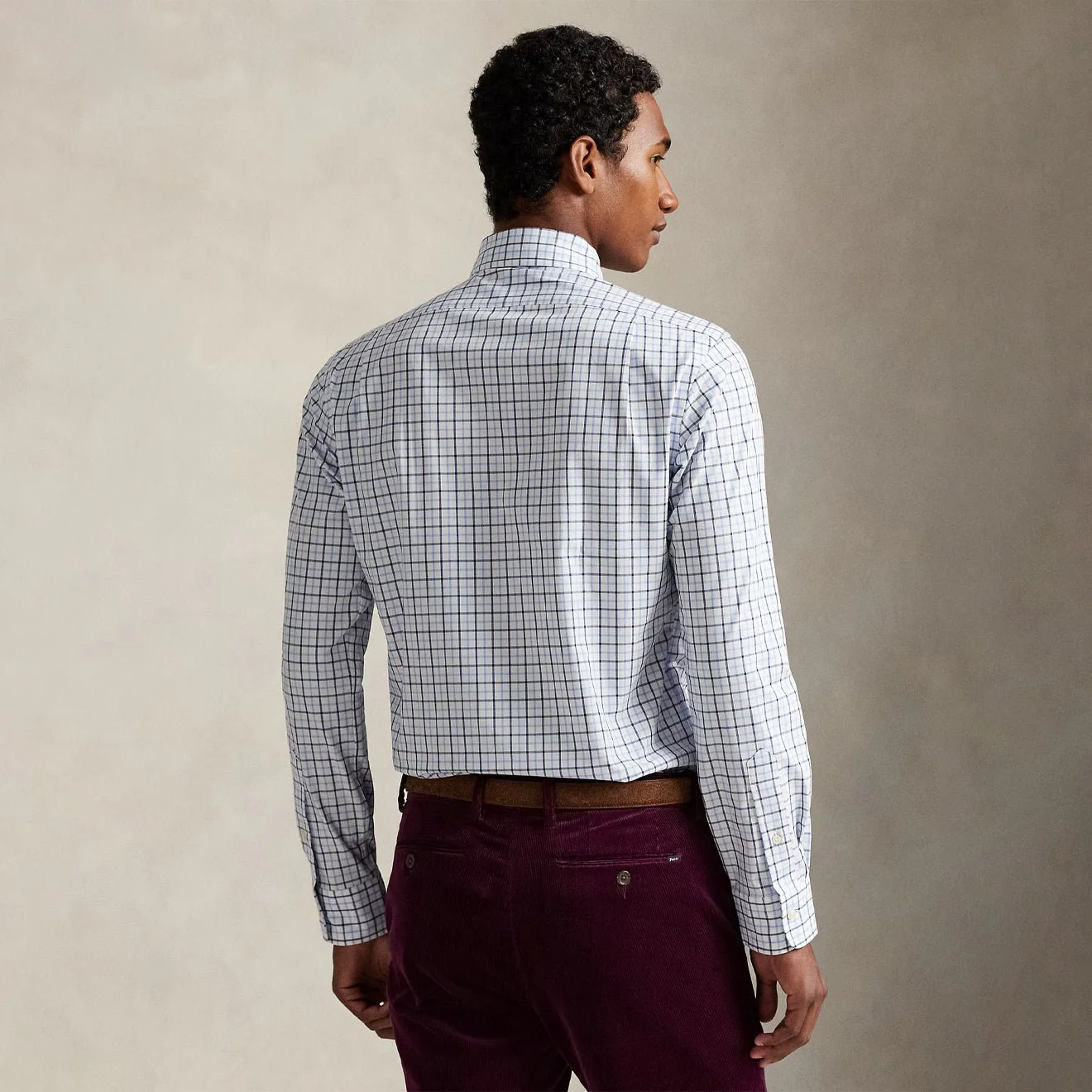 Polo Ralph Lauren Custom Fit Plaid Stretch Poplin Shirt White / Blue / Multi - Image 3