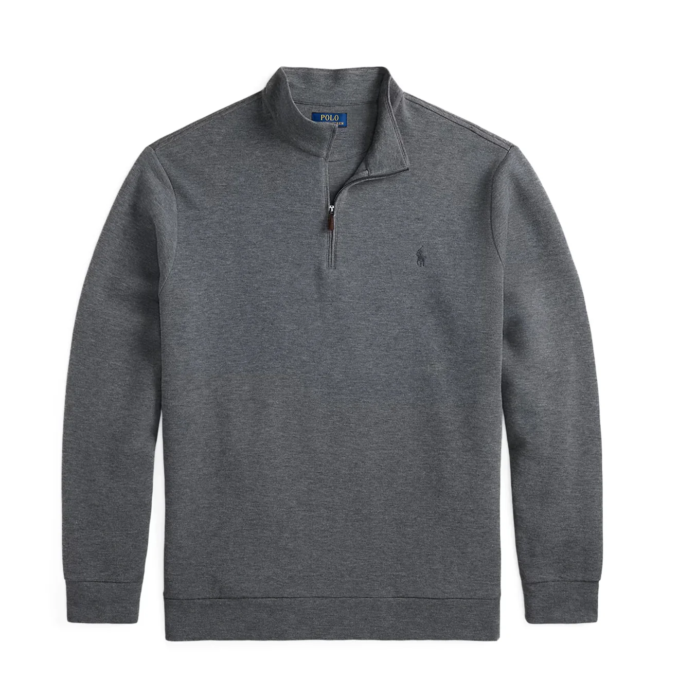 Polo Ralph Lauren Double-Knit Mesh Quarter-Zip Pullover Fortress Grey Heather