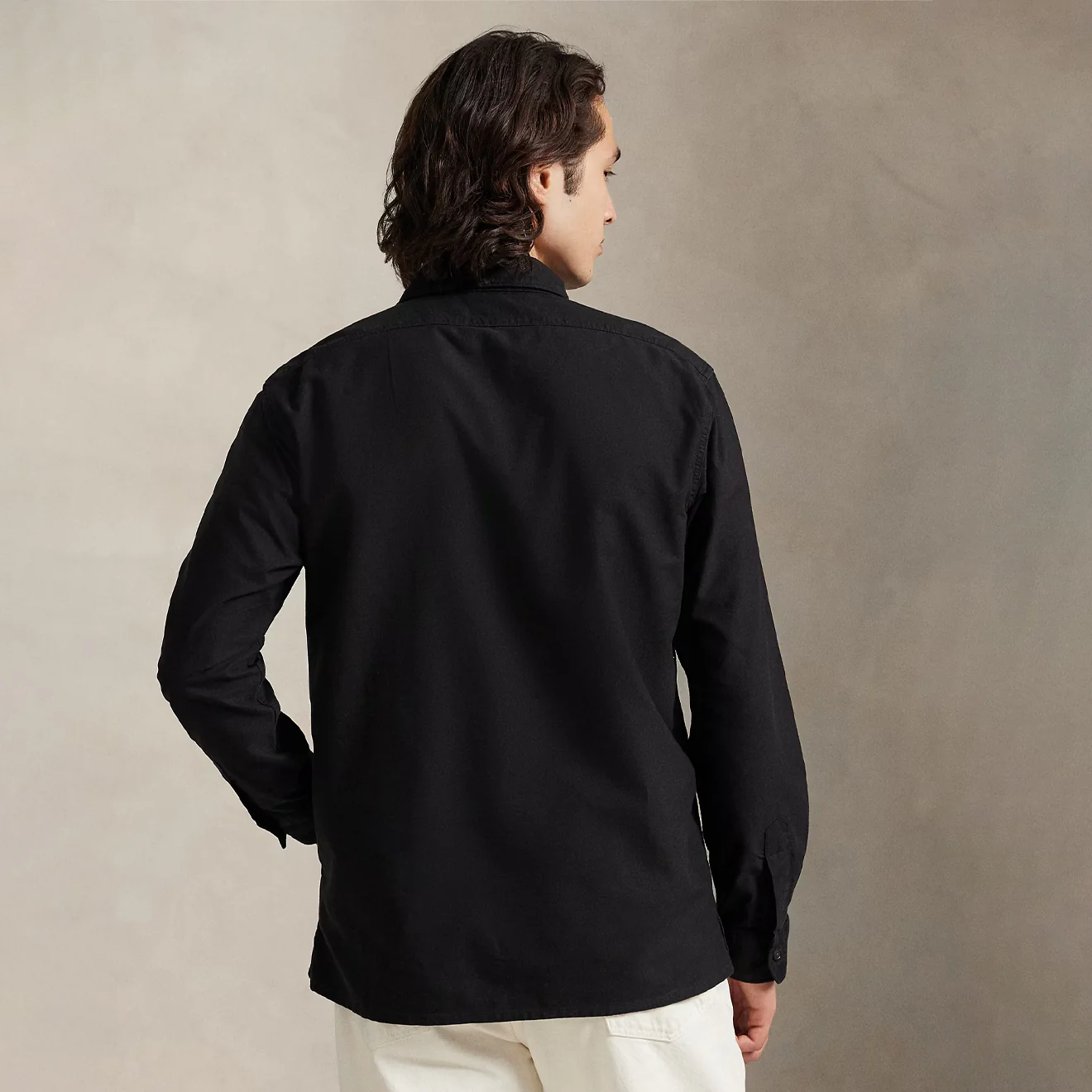 Polo Ralph Lauren Garment-Dyed Oxford Overshirt Polo Black - Image 3
