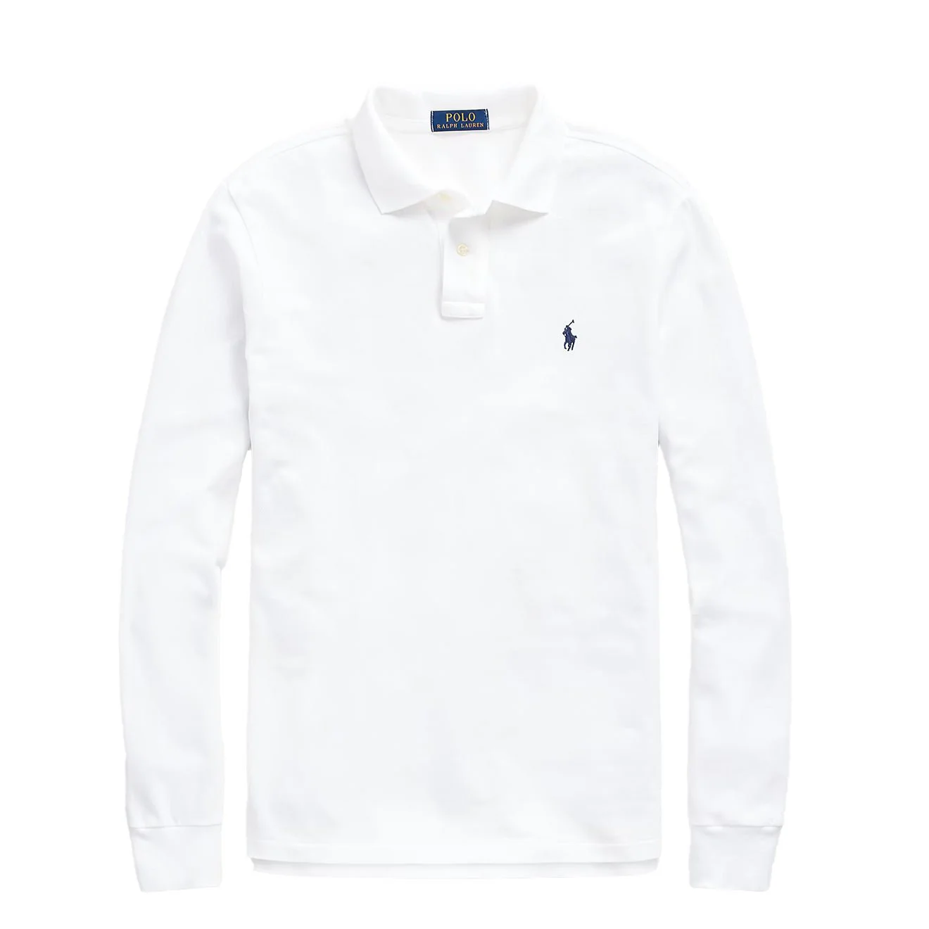 Polo Ralph Lauren L/S Custom Slim Fit Polo Shirt White