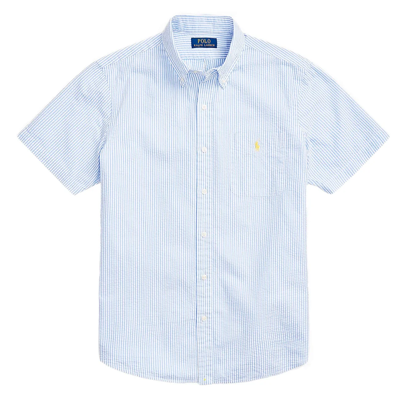 Polo Ralph Lauren Short Sleeve Sport Shirt Custom Blue / White
