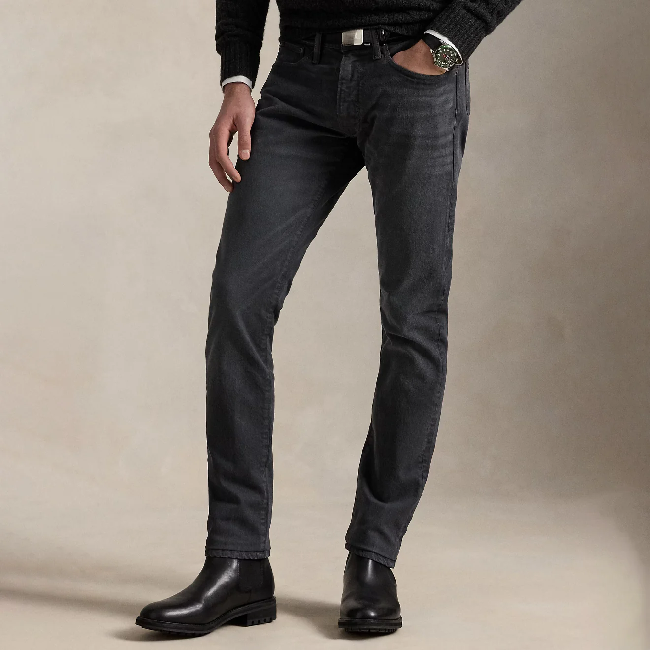 Polo Ralph Lauren Sullivan Slim Polo Pony Stretch Jean Mechanic Grey - Image 3