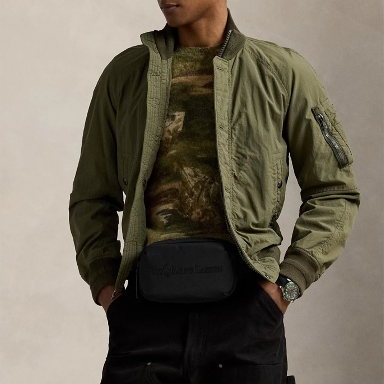 Polo Ralph Lauren Tonal Logo Waistpack Black - Image 5