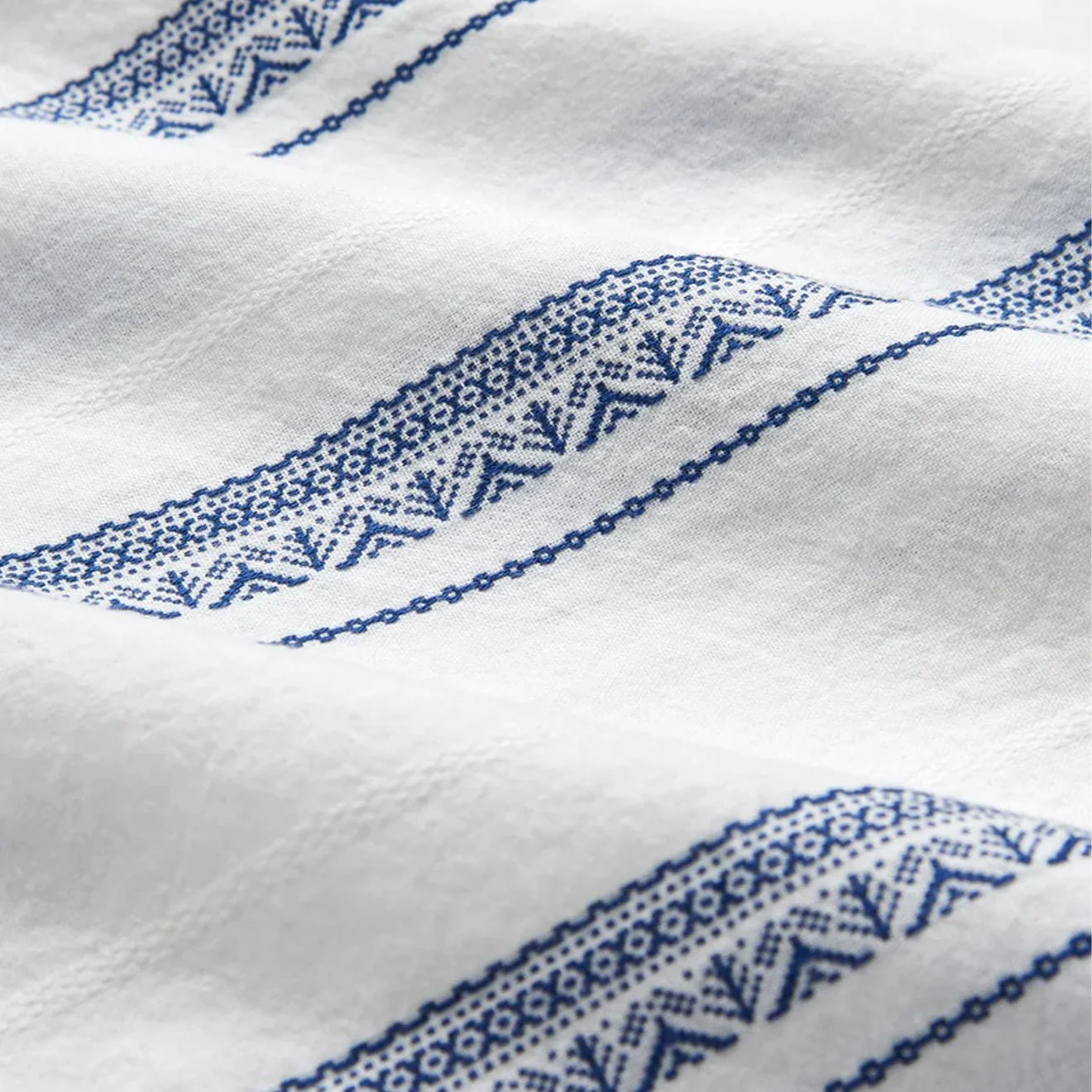 Portuguese Flannel Alqueva S/S shirt White / Blue - Image 3