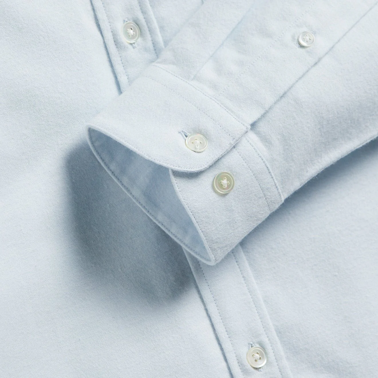 Portuguese Flannel Brushed Oxford Shirt Light Blue - Image 2
