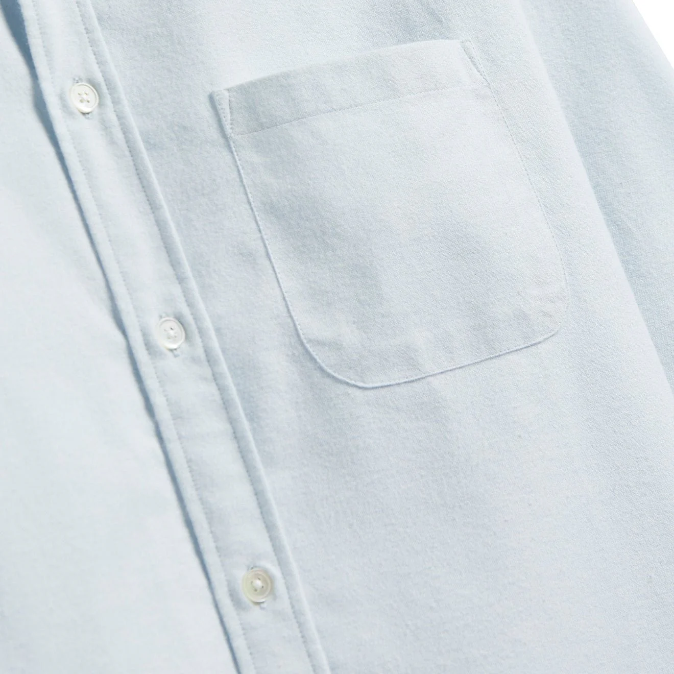 Portuguese Flannel Brushed Oxford Shirt Light Blue - Image 3