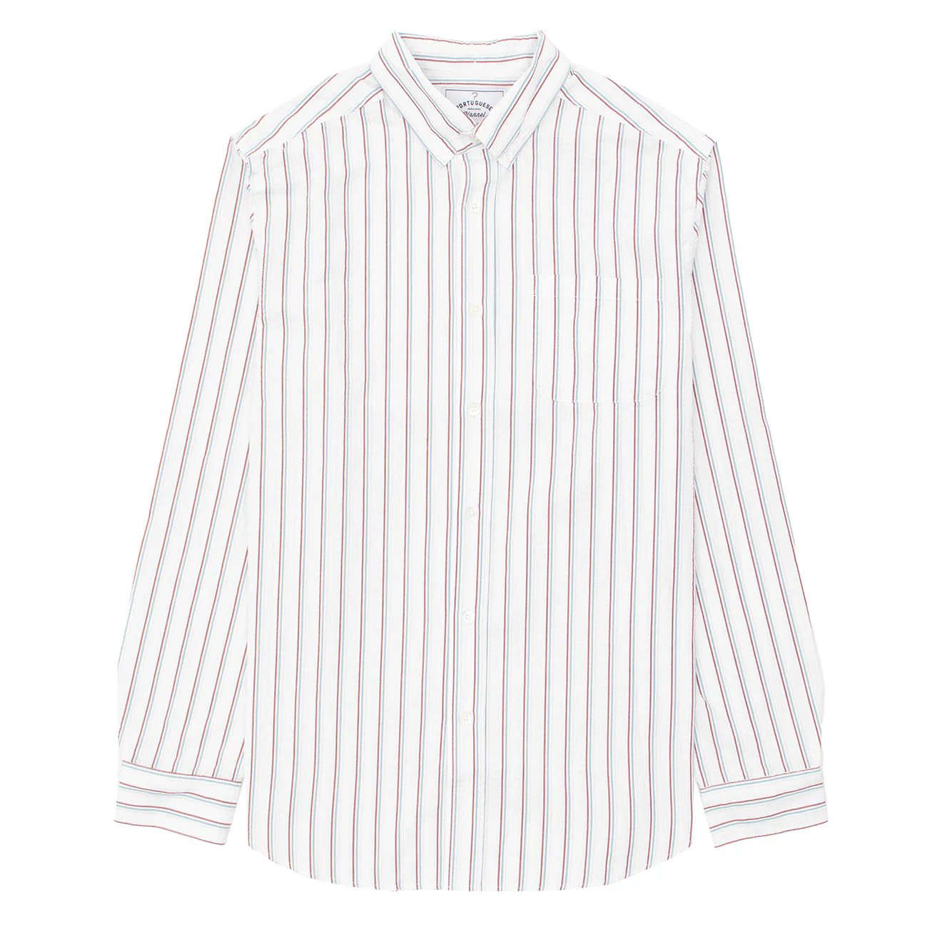 Portuguese Flannel L/S Seersucker Atlantico Shirt Multi Stripe