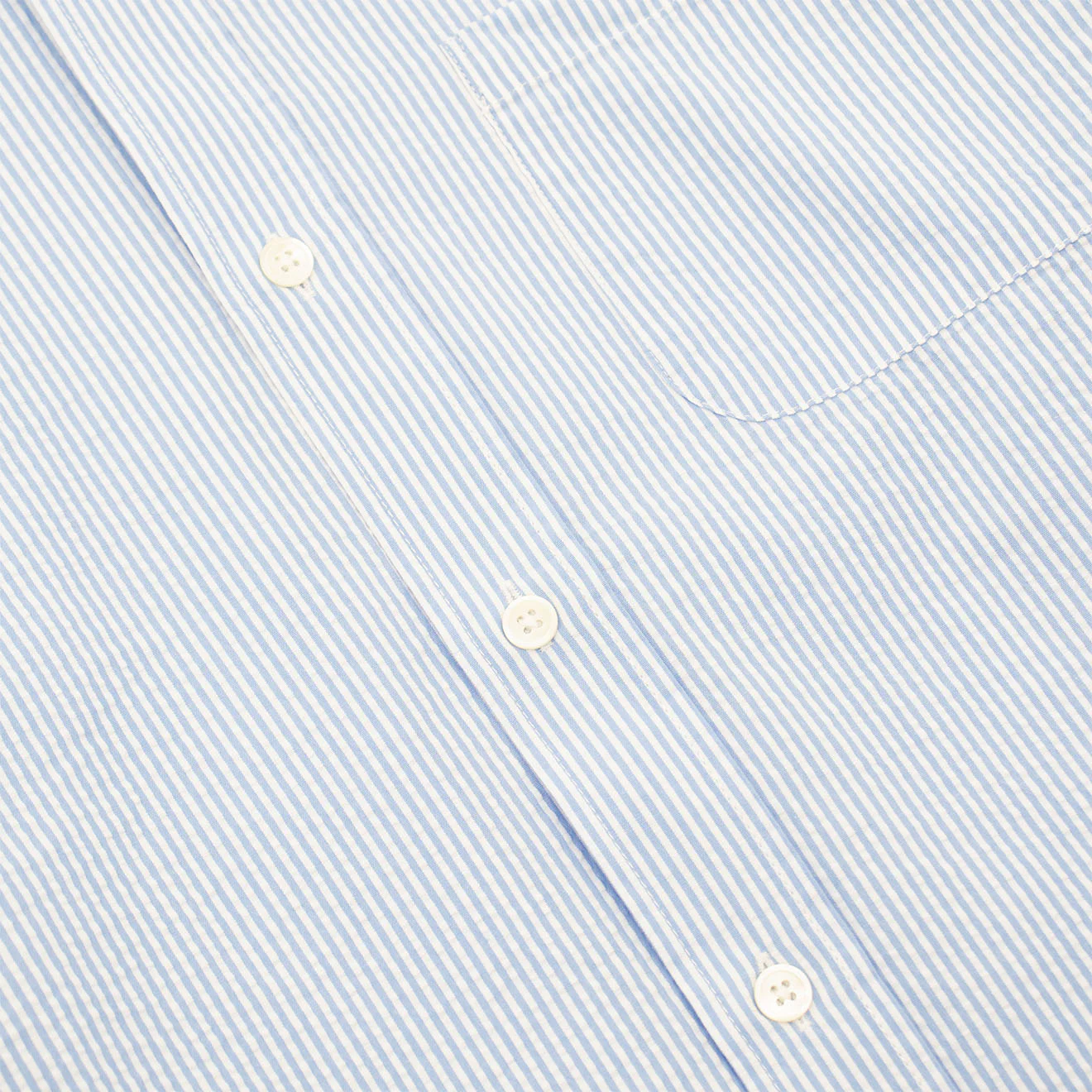 Portuguese Flannel L/S Seersucker Atlantico Shirt Stripe Blue - Image 2