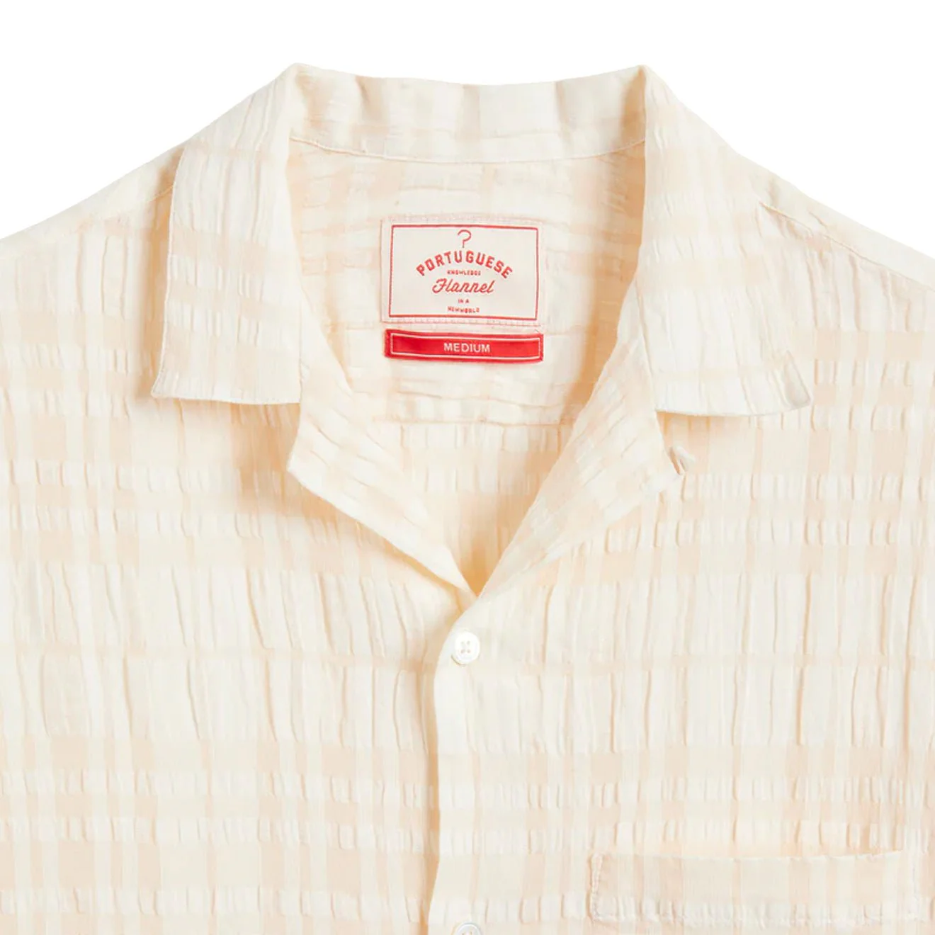 Portuguese Flannel Malcom S/S shirt Cream - Image 2