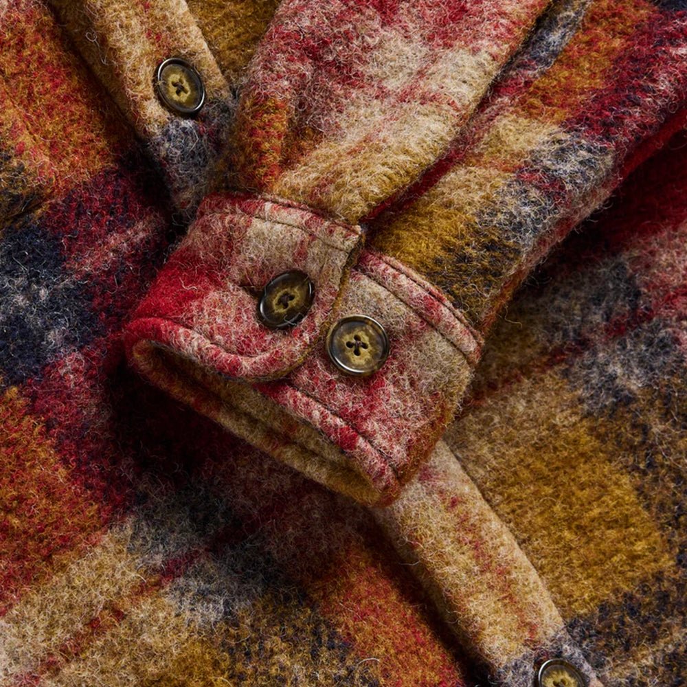 Portuguese Flannel Parker Overshirt Bordeaux - Image 3