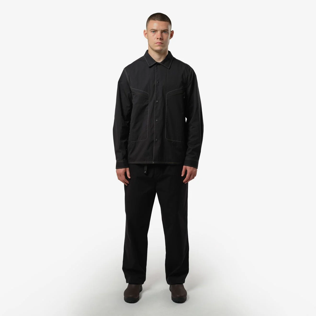 Purple Mountain Observatory L/S Trail Shirt Overshirt Black - Image 3