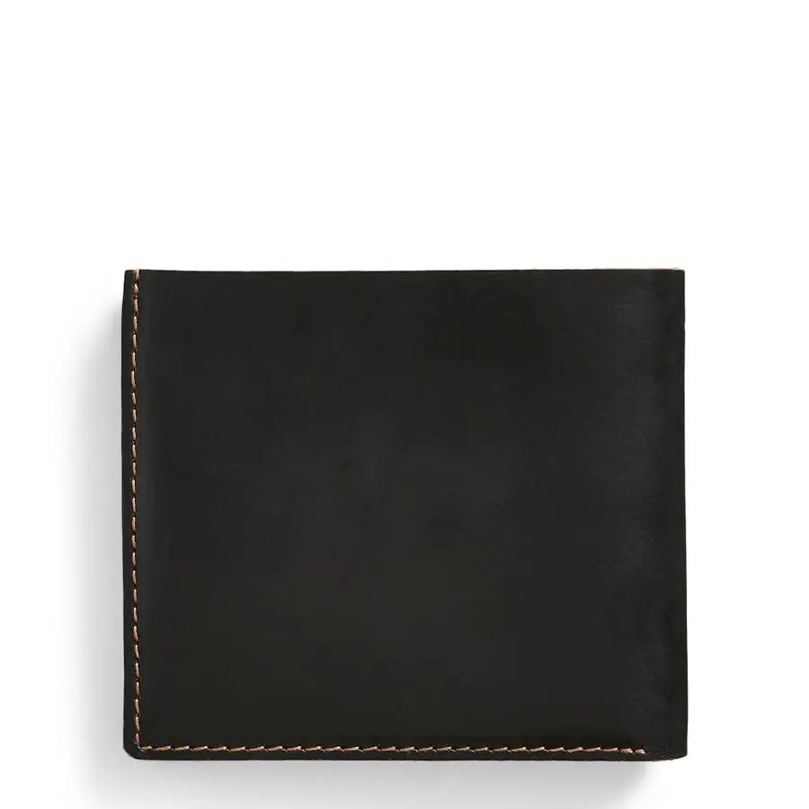 RRL by Ralph Lauren Billfold Wallet Tumbled Leather Black over Brown - Image 2