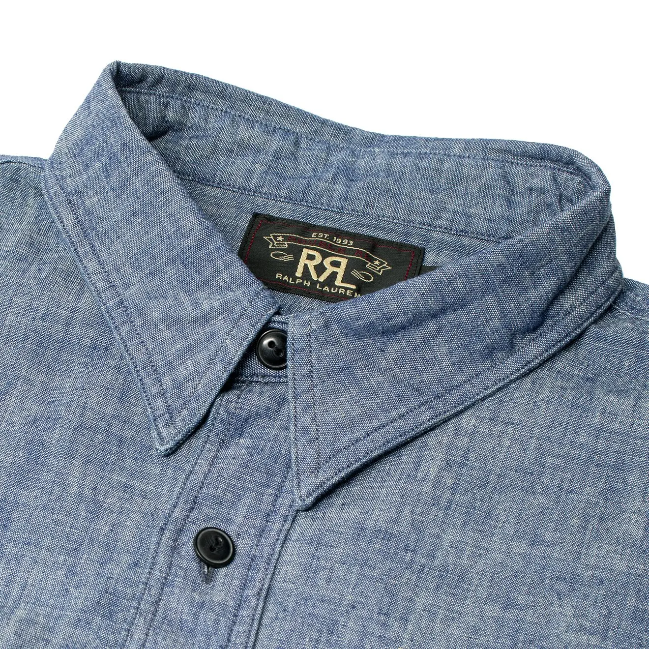 RRL by Ralph Lauren Cameron Workshirt Chambray L/S Rinse - Image 3