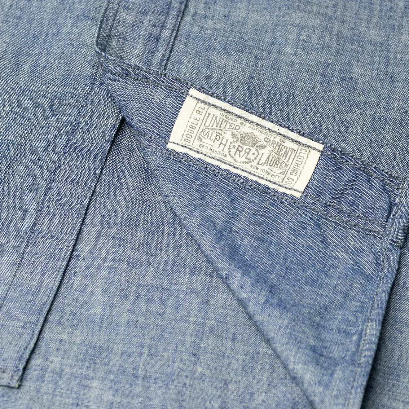 RRL by Ralph Lauren Cameron Workshirt Chambray L/S Rinse - Image 6