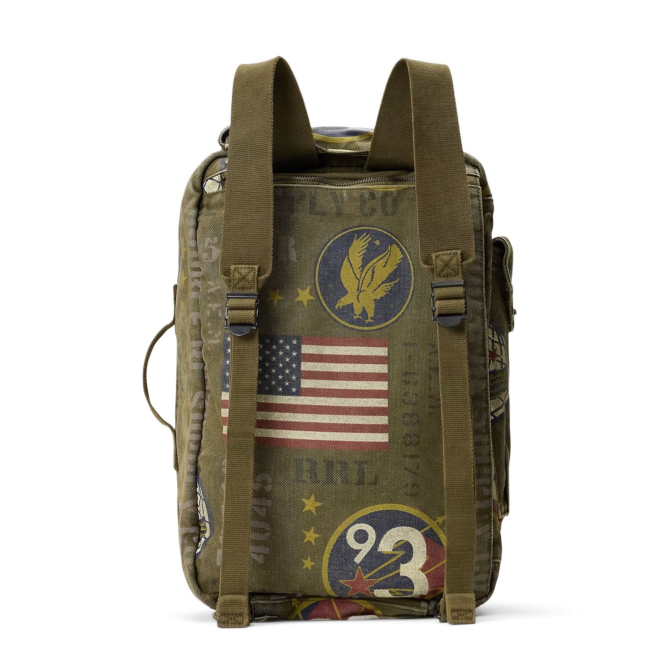 RRL By Ralph Lauren Canvas Graphic Backpack Olive Drab / Multi - Image 4