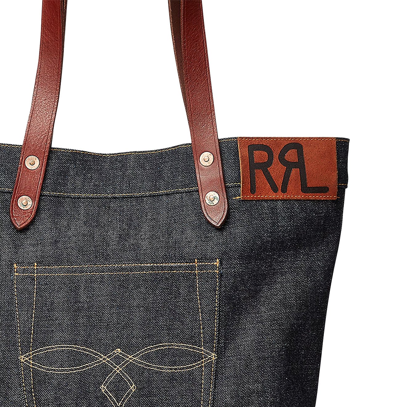 RRL By Ralph Lauren Denim Tote Indigo - Image 4