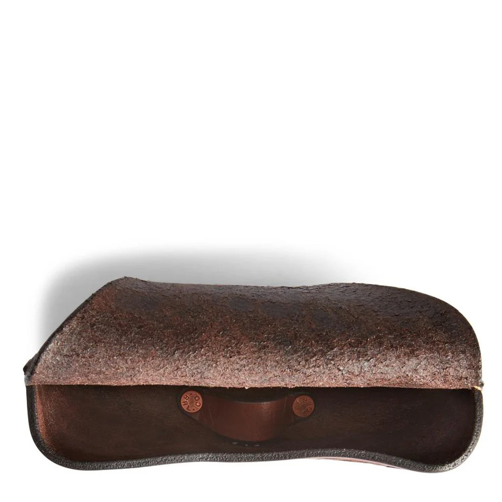 RRL by Ralph Lauren Embossed Leather Sunglasses Case Brown - Image 3