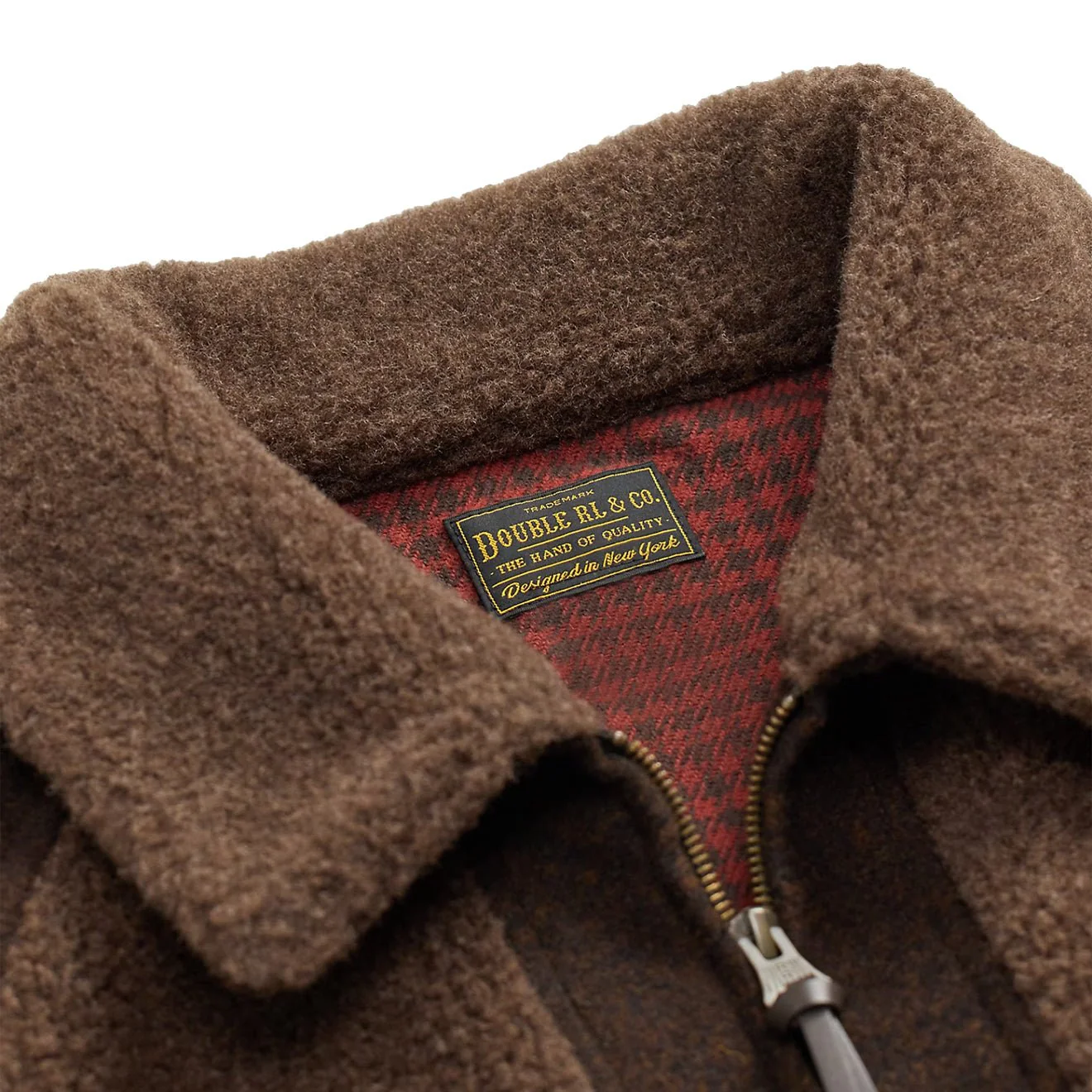 RRL By Ralph Lauren Fleece-Panelled Jacquard Jacket Brown / Multi - Image 3