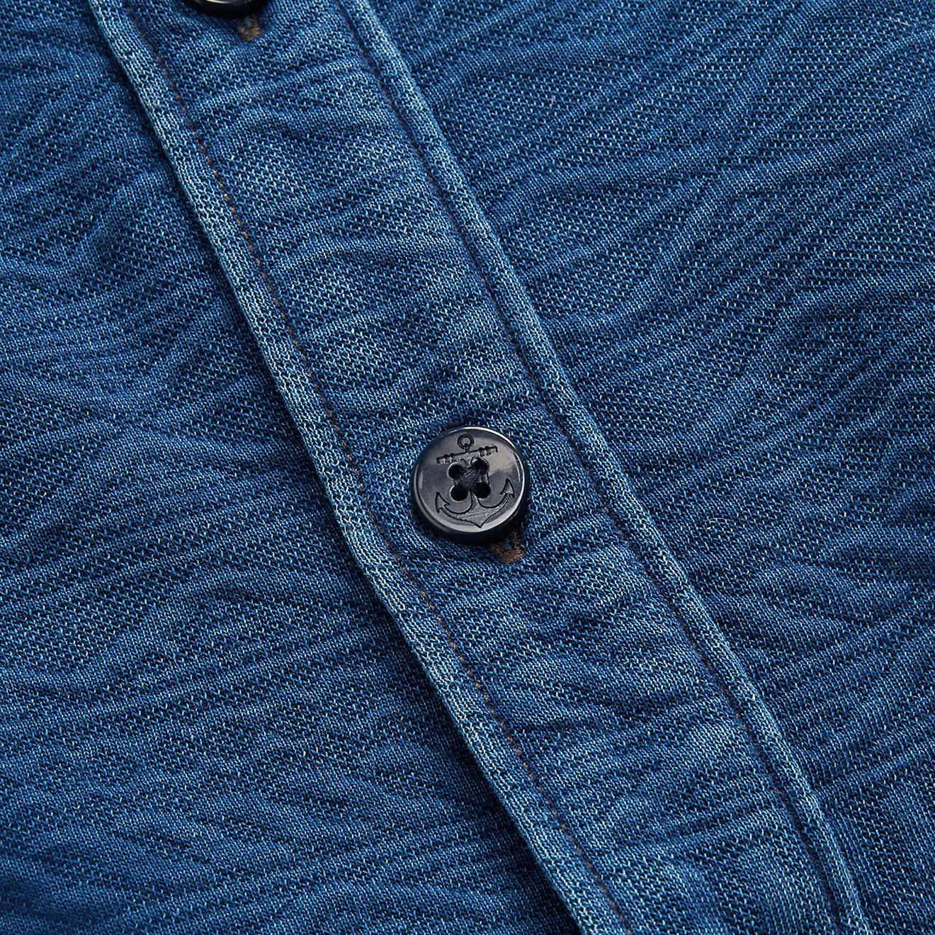 RRL by Ralph Lauren Guernsey-Patterned Jacquard Workshirt Indigo - Image 2