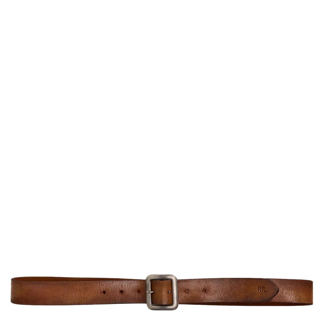RRL by Ralph Lauren Hand-Burnished Leather Belt Mid Brown - Image 4
