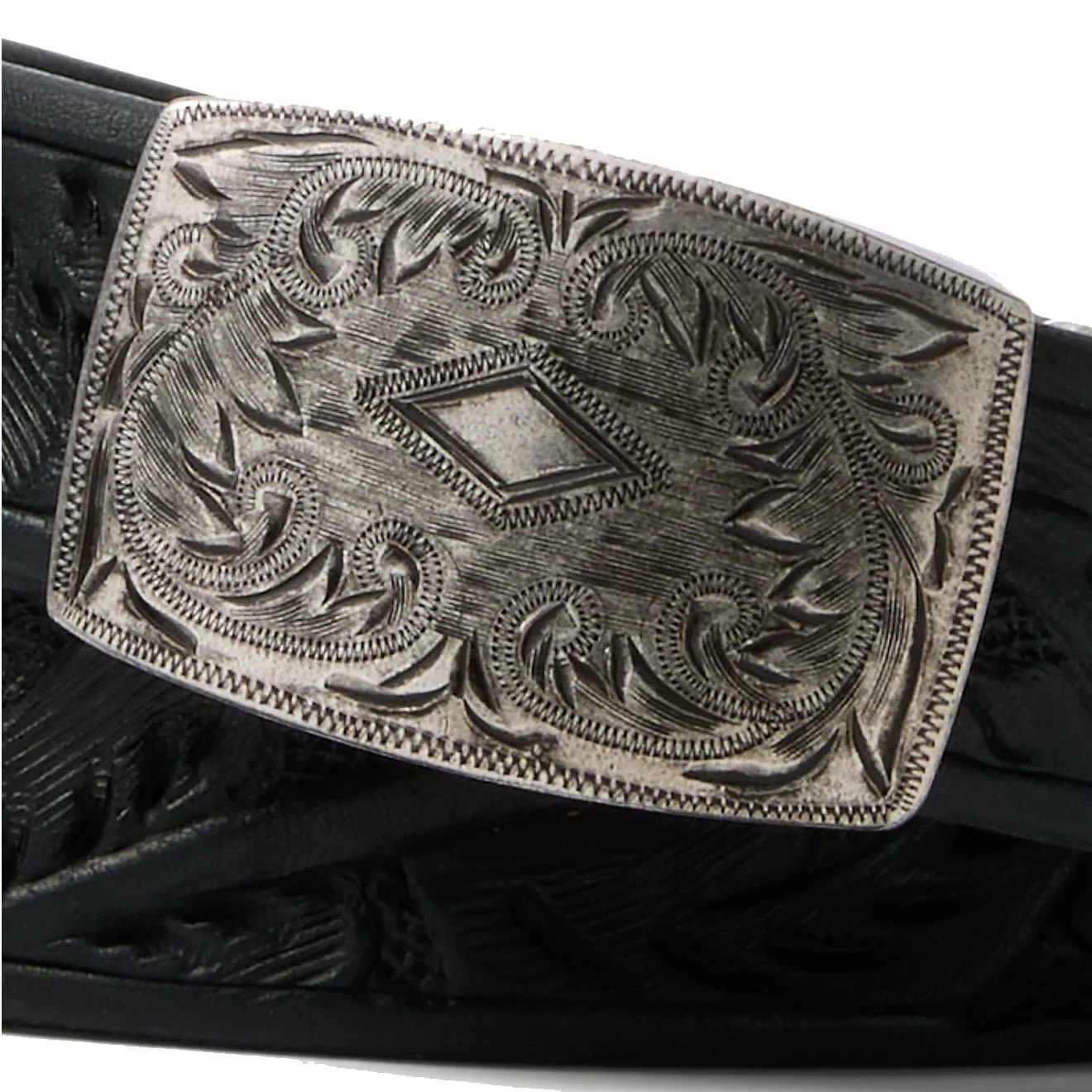 RRL by Ralph Lauren Hand-Tooled Leather Belt Black - Image 2