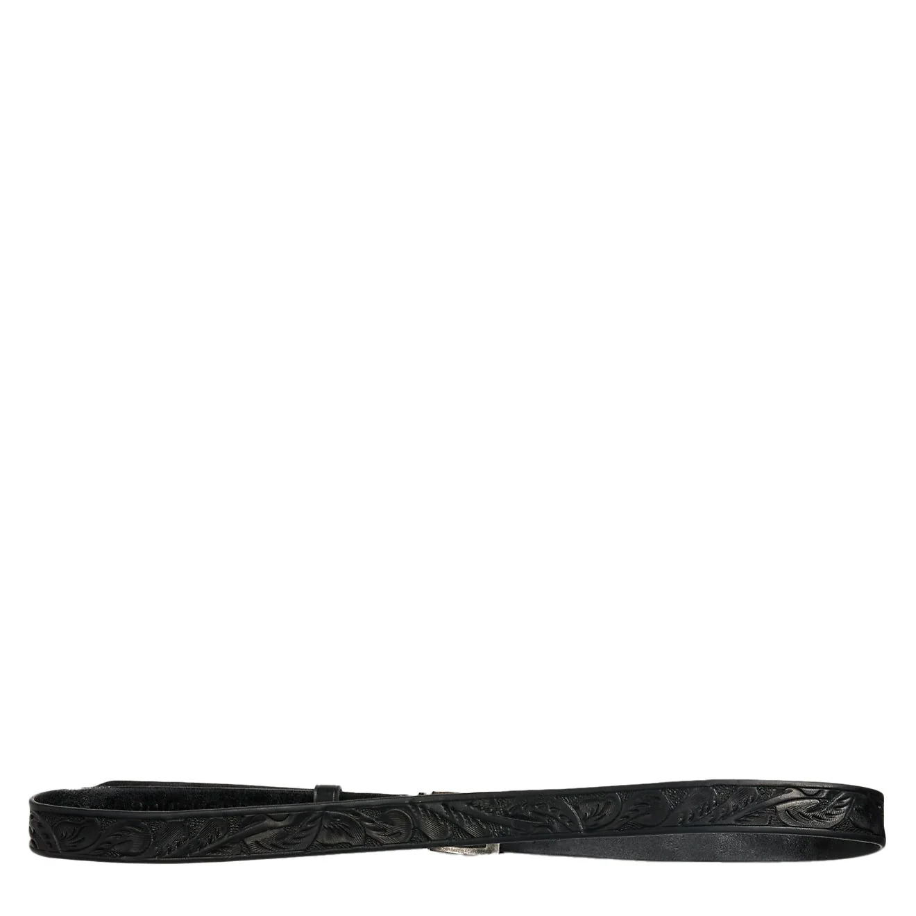 RRL by Ralph Lauren Hand-Tooled Leather Belt Black - Image 3