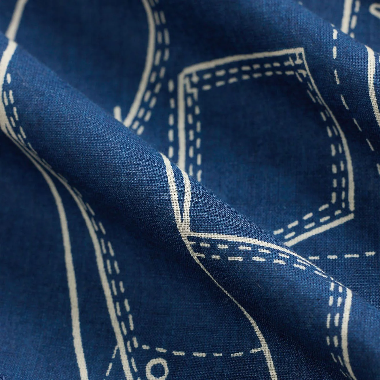 RRL By Ralph Lauren Indigo Cotton Graphic Bandanna Indigo/Cream - Image 3