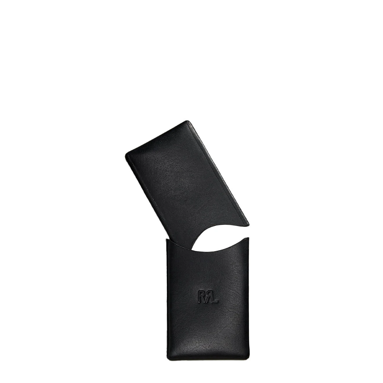RRL By Ralph Lauren Leather Card Case Black Over Brown - Image 3