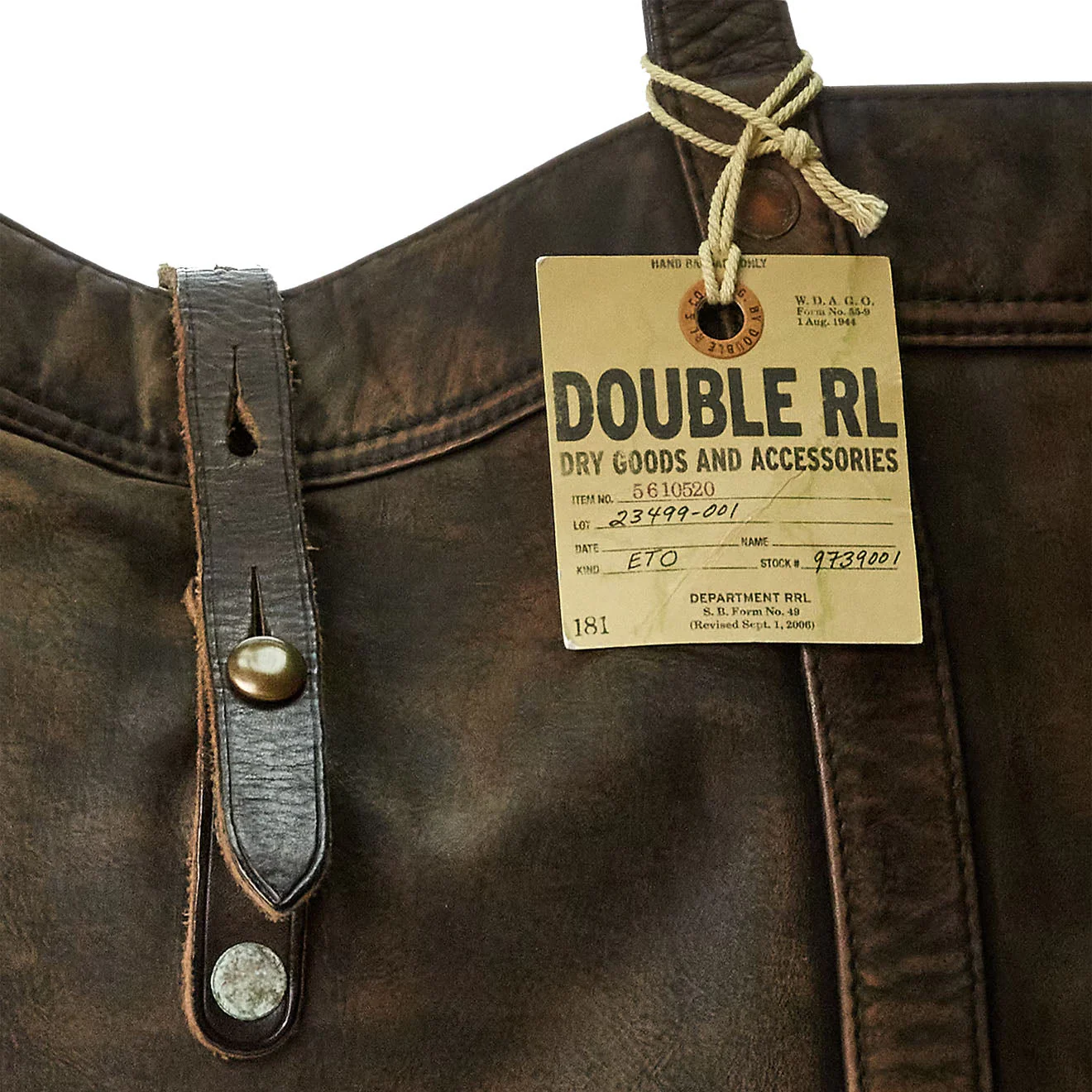 RRL By Ralph Lauren Leather Tote Black Over Brown - Image 4