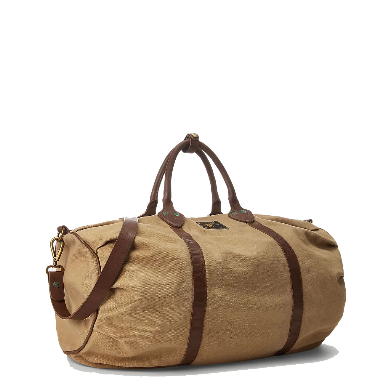 RRL by Ralph Lauren Leather-Trim Canvas Duffel Khaki/Brown - Image 4