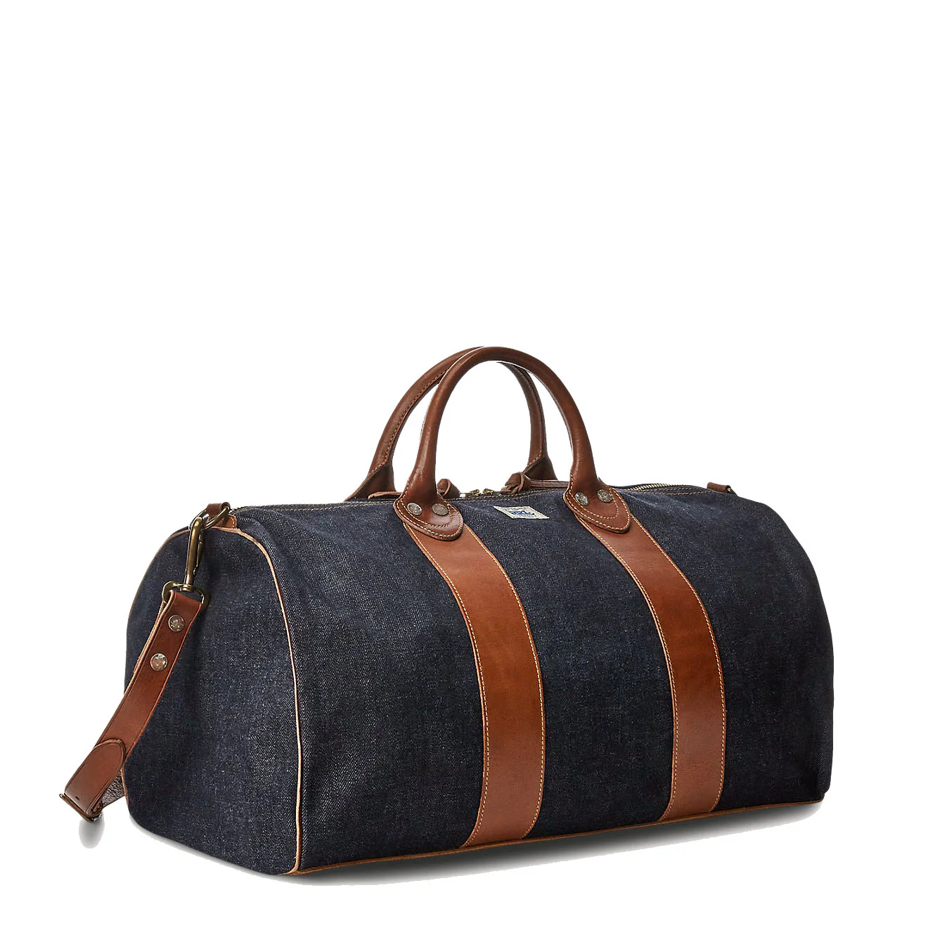 RRL by Ralph Lauren Leather-Trim Denim Duffel Indigo - Image 3