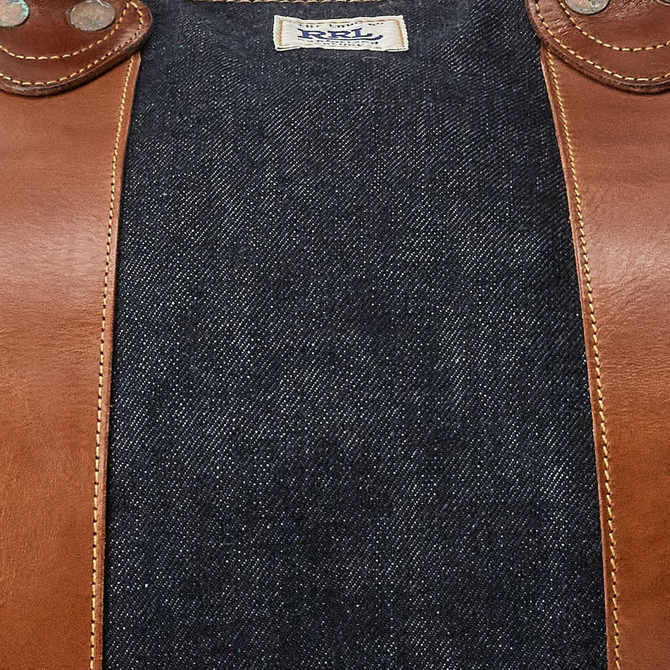 RRL by Ralph Lauren Leather-Trim Denim Duffel Indigo - Image 5