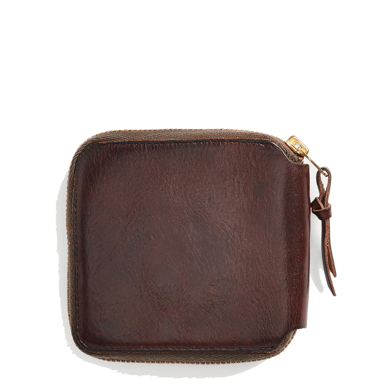 RRL by Ralph Lauren Leather Zip Wallet Dark Brown - Image 2