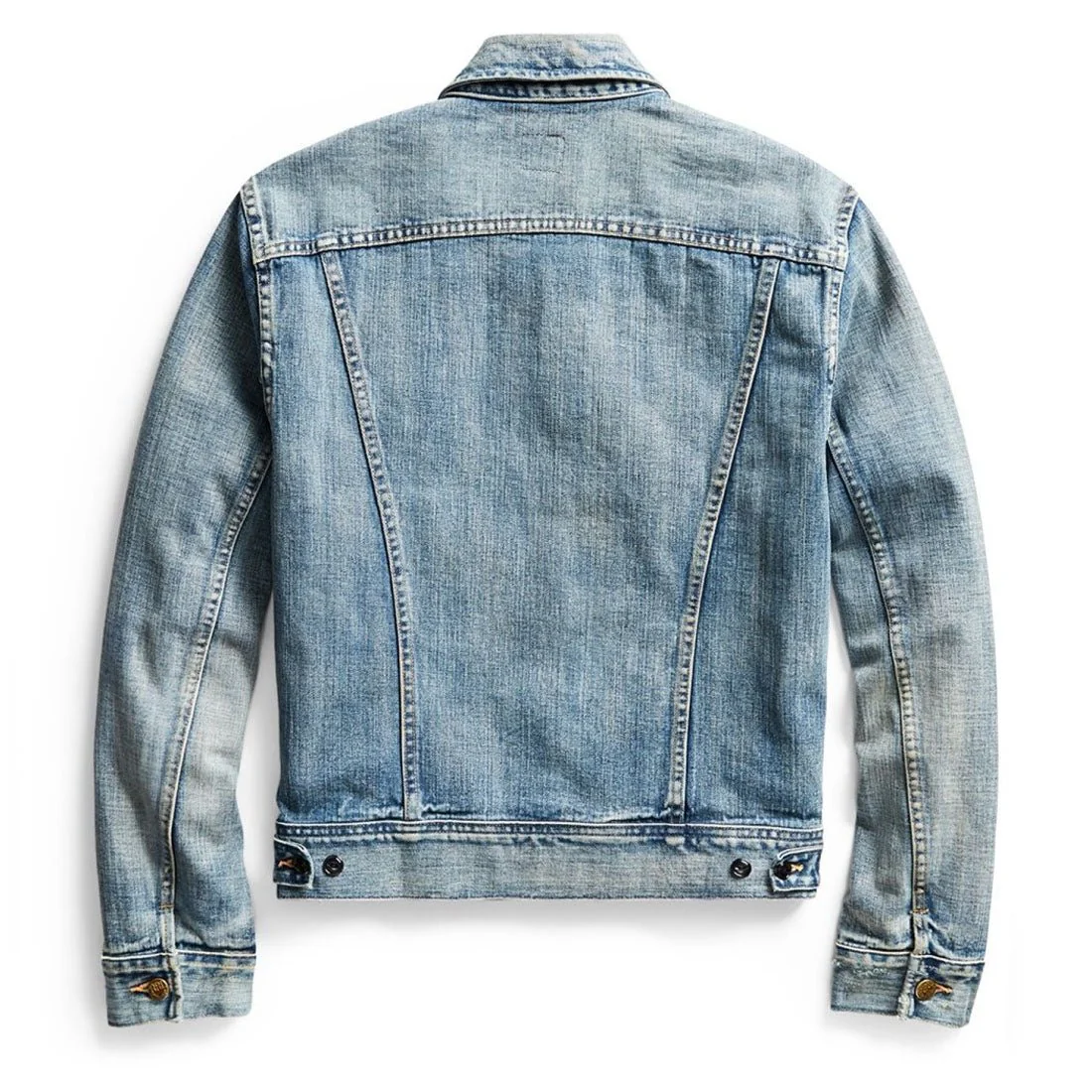 RRL by Ralph Lauren Leeland Indigo Denim Trucker Jacket Leeland Wash - Image 2