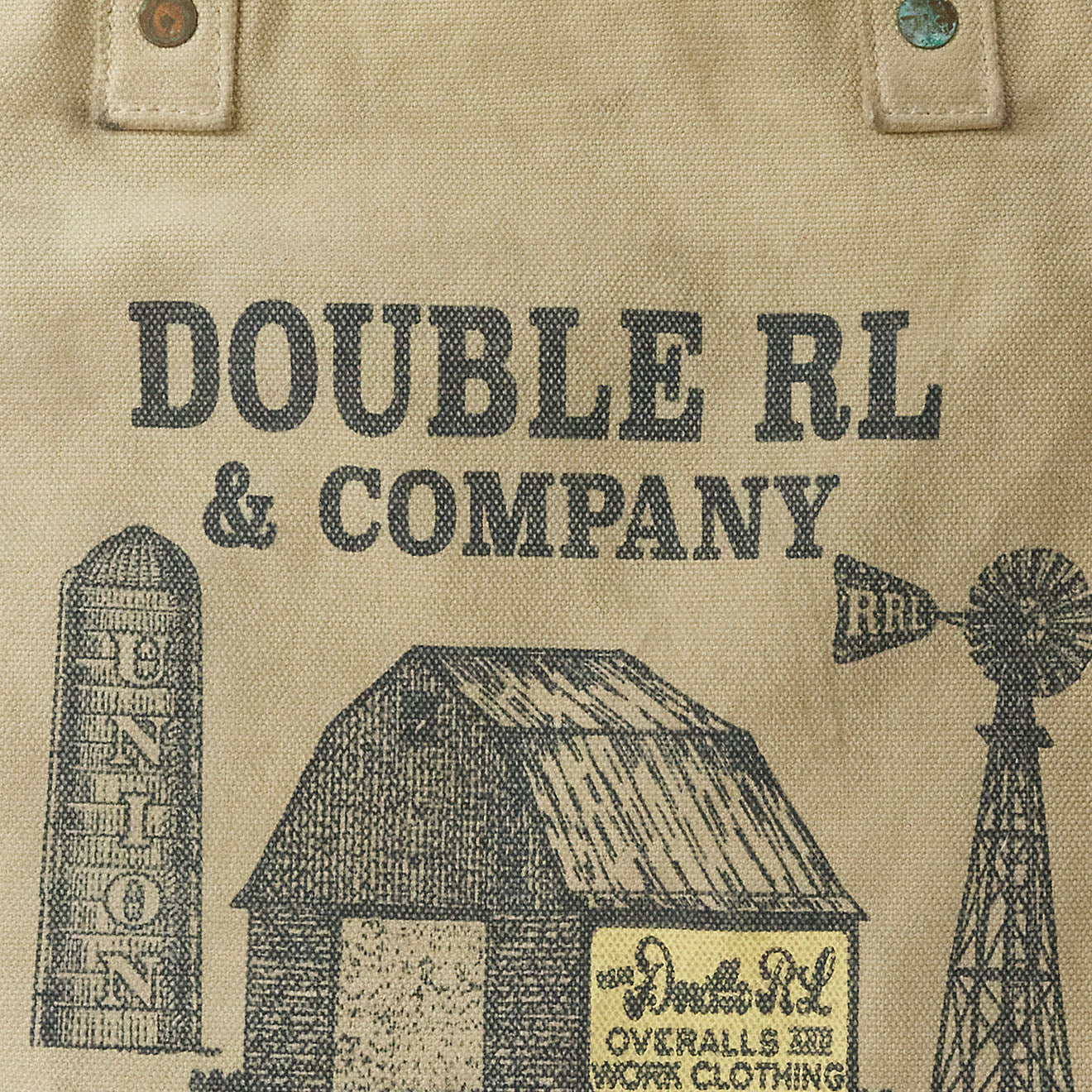 RRL by Ralph Lauren Logo Canvas Carpenter Tote Greige - Image 2