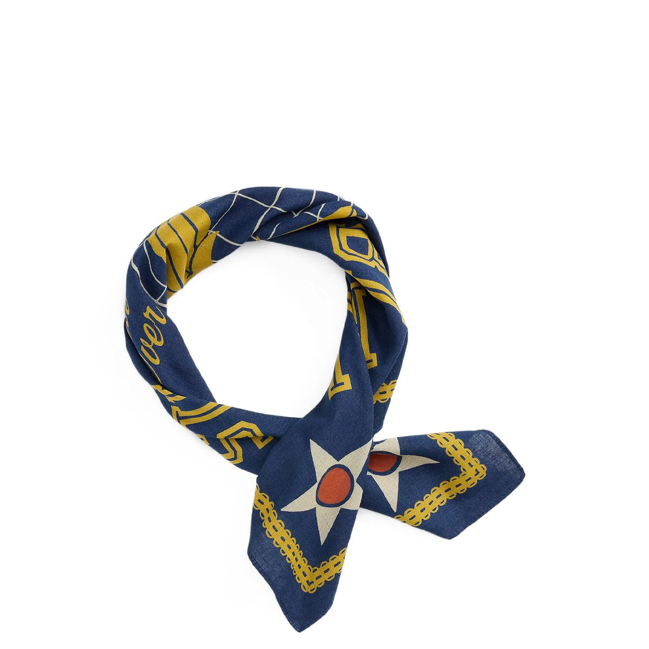 RRL By Ralph Lauren Logo Cotton Bandanna Indigo / Golden Yellow / Cream / Red - Image 2
