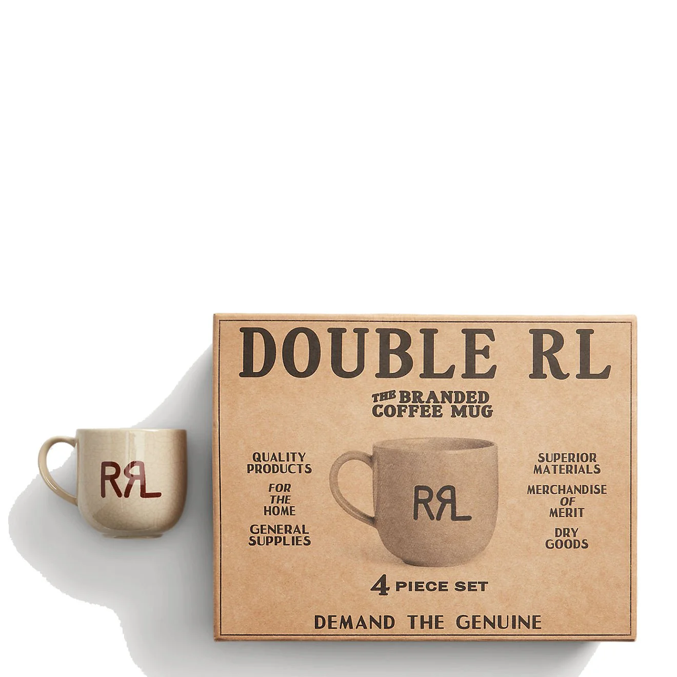 RRL by Ralph Lauren Logo Mug Gift Set Cream / Brown - Image 4