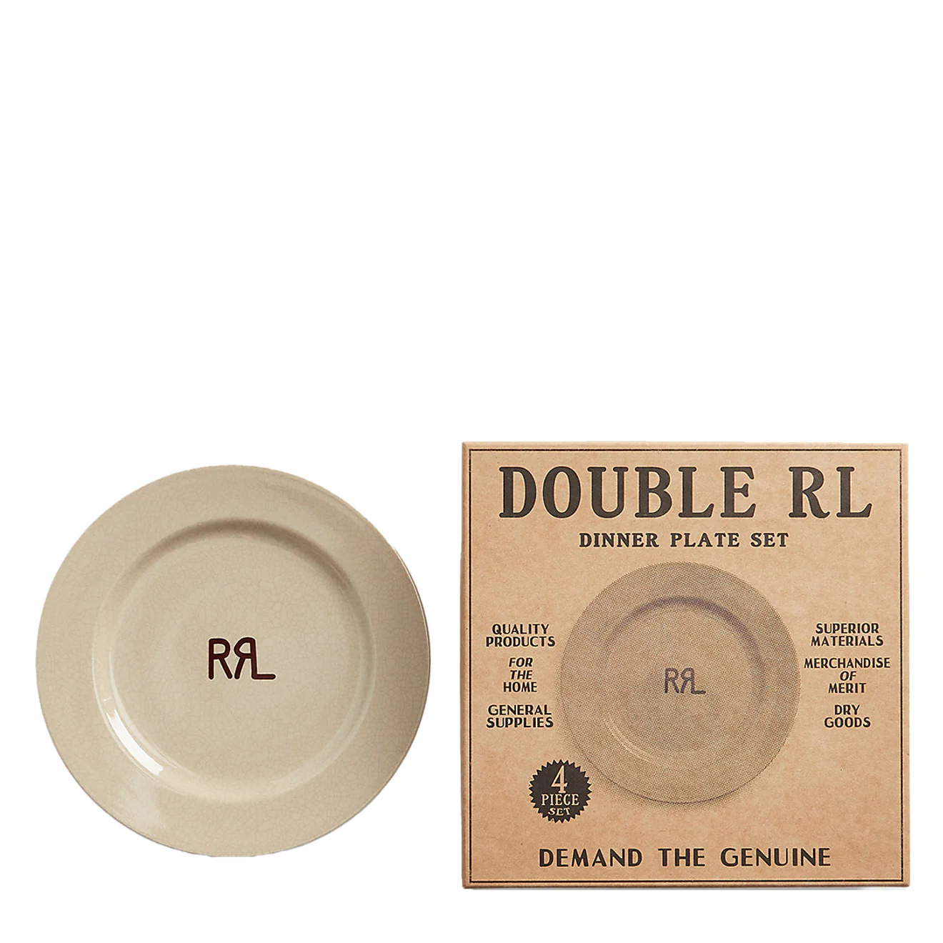 RRL by Ralph Lauren Logo Plate Set Cream / Brown - Image 3