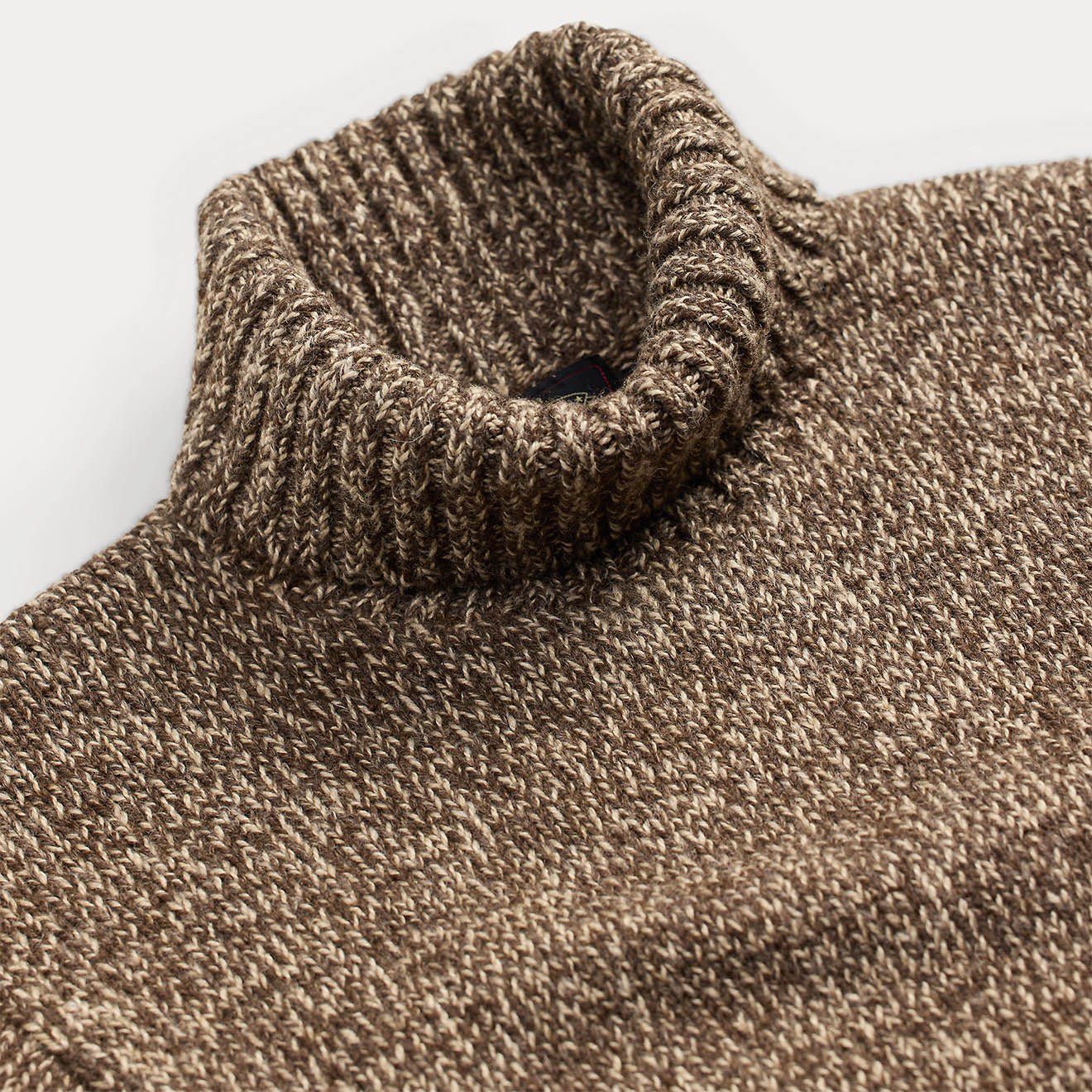 RRL By Ralph Lauren Marled Turtleneck Sweater Brown / Cream Multi - Image 3