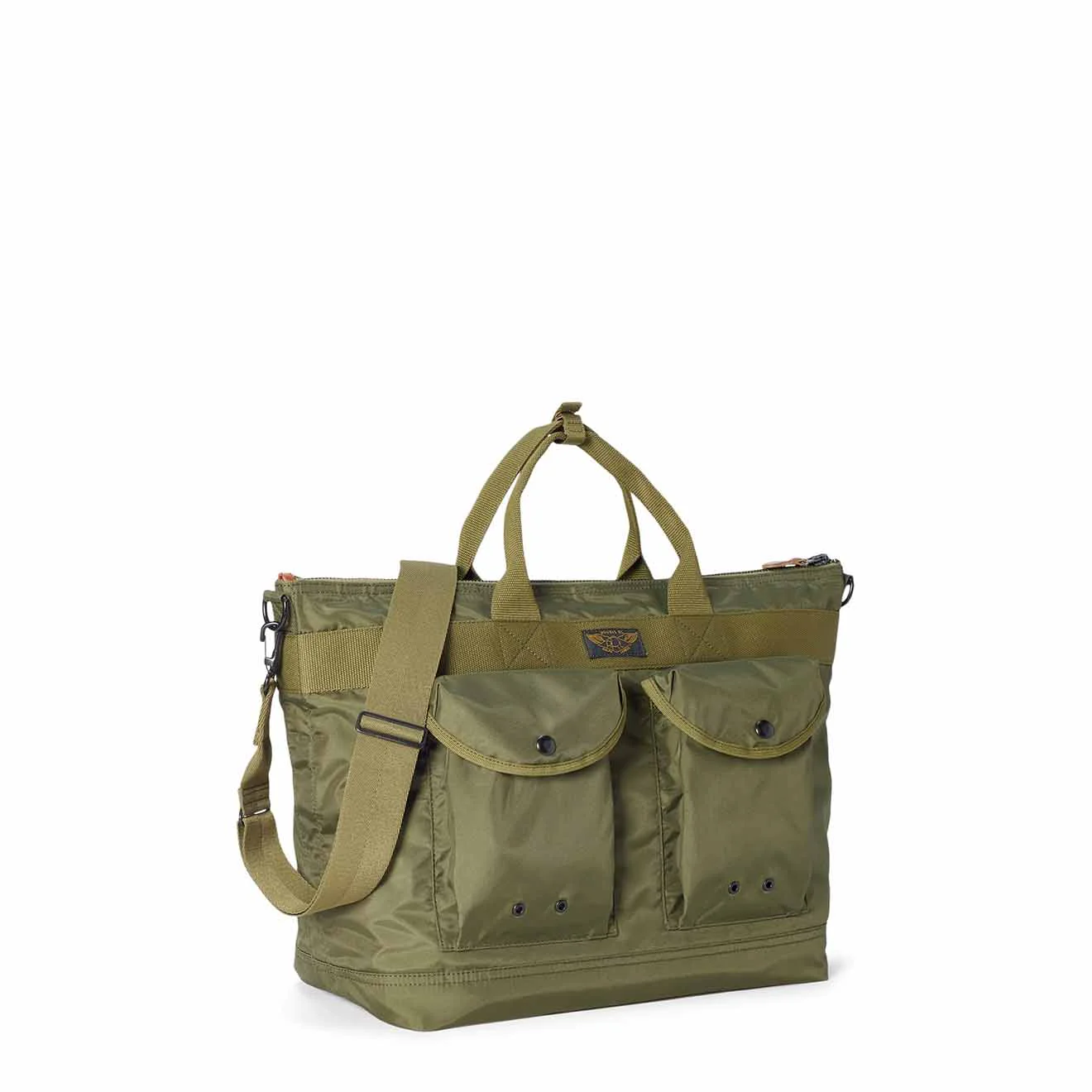 RRL by Ralph Lauren Nylon Canvas Utility Messenger Bag Olive Drab - Image 3