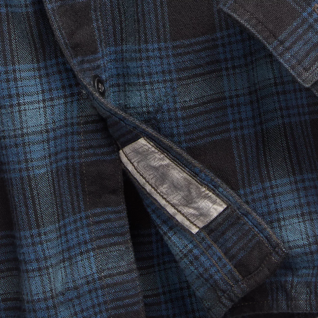 RRL by Ralph Lauren Plaid Canvas Workshirt Blue / Black - Image 3