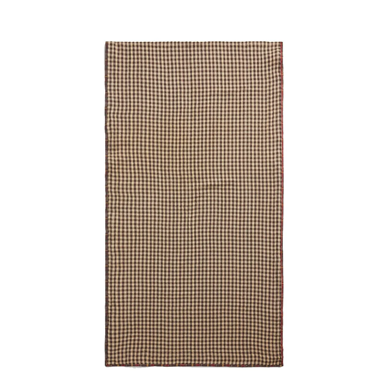 RRL By Ralph Lauren Plaid Double Faced Cotton Scarf Brown Plaid / Grey Checker - Image 4