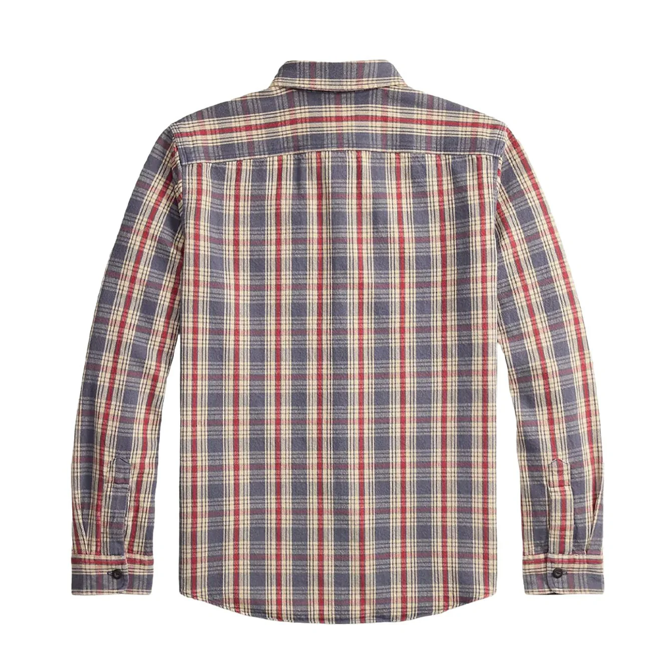 RRL By Ralph Lauren Plaid Twill Workshirt Blue / Cream / Red - Image 2