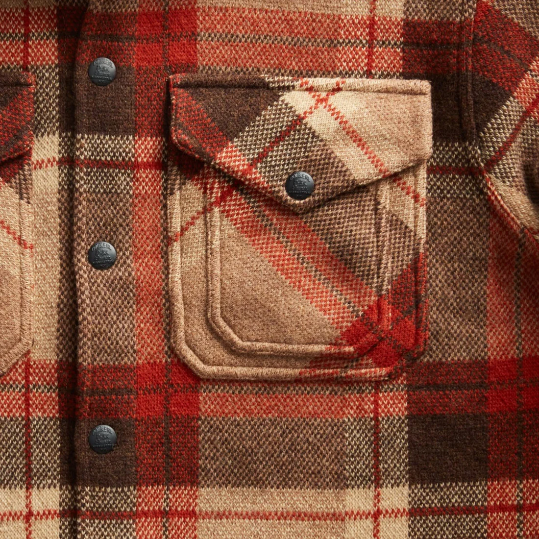 RRL by Ralph Lauren Plaid Wool Workshirt Jumper Orange Tan Multi - Image 4