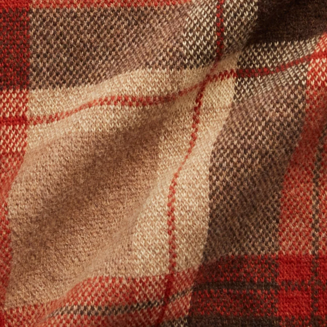 RRL by Ralph Lauren Plaid Wool Workshirt Jumper Orange Tan Multi - Image 6